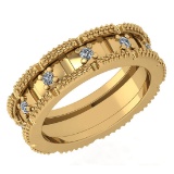 Certified 0.25 Ctw Diamond Wedding Style Halo Band 14K Yellow Gold (SI2/I1)