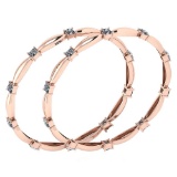 Certified 5.00 Ctw Diamond VS/SI1 Bangles 14K Rose Gold Made In USA