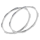 Certified 4.80 Ctw Diamond VS/SI1 Bangles 18K White Gold Made In USA