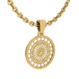 Gold Coin Style Charm Necklace 18K Yellow Gold MADE IN ITALY