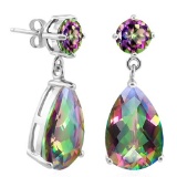 11 3/4 CTW MYSTIC GEMSTONE .925 STERLING SILVER EARRINGS