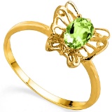 0.52 CT PERIDOT AND ACCENT DIAMOND 0.005 CT 10KT SOLID YELLOW GOLD RING