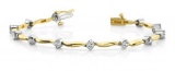 14K YELLOW GOLD 1 CTW G-H I1/I2 LINK BRACELET