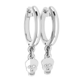 Skull Gold Hoop Earrings 18k White Gold MADE IN ITALY