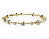 14K YELLOW GOLD 5 CTW G-H I1/I2 DIAMOND AND CHAIN LINK BRACELET