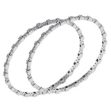 Certified 4.50 Ctw Diamond VS/SI1 Bangles 14K White Gold Made In USA