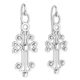 Holy Cross Special Wire Hook Earrings 18k White Gold MADE IN ITALY