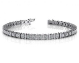 14K WHITE GOLD .50 CTW G-H I1/I2 CLASSIC ILLUSION DIAMOND TENNIS BRACELET