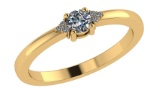 Certified 0.28 Ctw Diamond Engagement /Wedding 14K Yellow Gold Promise Ring