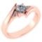 Certified 0.48 Ctw Diamond 14k Rose Gold Ring (VS/SI1)