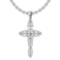 Gold Cross Pendant 18K White Gold Made In Italy