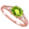 0.48 CARAT PERIDOT & 0.02 CTW DIAMOND 10KT SOLID RED GOLD RING