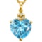 0.8 CTW SKY BLUE TOPAZ 10K SOLID YELLOW GOLD HEART SHAPE PENDANT WITH ANCENT DIAMONDS