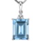 1.14 CTW SKY BLUE TOPAZ 10K SOLID WHITE GOLD OCTWAGON SHAPE PENDANT WITH ANCENT DIAMONDS