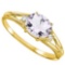 0.41 CARAT PINK AMETHYST & 0.02 CTW DIAMOND 10KT SOLID YELLOW GOLD RING