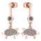 Certified 0.39 Ctw Diamond VS/SI1 Chinese Pig Earring 14K Rose Gold