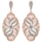 Certified 1.18 Ctw Diamond Wedding/Engagement Style 14K Rose Gold Halo Hanging Earrings (SI2/I1)