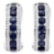 2.25 CT SAPPHIRE & DIAMOND .925 STERLING SILVER HOOP EARRINGS