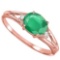 0.43 CARAT EMERALD & 0.02 CTW DIAMOND 10KT SOLID RED GOLD RING