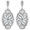 Certified 1.18 Ctw Diamond Wedding/Engagement Style 14K White Gold Halo Hanging Earrings (SI2/I1)