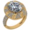 Certified 3.11 Ctw Diamond VS/I1 Halo Ring For 14K Yellow Gold