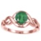 1.15 CT EMERALD 10KT SOLID RED GOLD RING