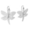 Gold Butterfly Wire Hook Earrings 18K White Gold Made In Italy