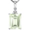 0.87 CTW GREEN AMETHYST 10K SOLID WHITE GOLD OCTWAGON SHAPE PENDANT WITH ANCENT DIAMONDS