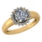 Certified 1.48 Ctw Diamond Wedding/Engagement Style 14K Rose Gold Halo Ring (SI2/I1)