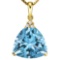 0.79 CTW SKY BLUE TOPAZ 10K SOLID YELLOW GOLD TRILLION SHAPE PENDANT WITH ANCENT DIAMONDS