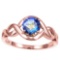 0.92 CT OCEANIC BLUE MYSTICS QUARTZ 10KT SOLID RED GOLD RING