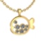 Certified 0.87 Ctw Diamond VS/SI1 Fish Necklace 14K Yellow Gold