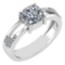 Certified 1.18 Ctw Diamond Wedding/Engagement Style 14K White Gold Halo Ring (SI2/I1)