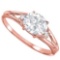 0.47 CARAT WHITE TOPAZ & 0.02 CTW DIAMOND 10KT SOLID RED GOLD RING