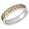 Stunning Filigree Engagement Band 18K White And Yellow Gold MADE IN ITALY