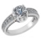 Certified 1.48 Ctw Diamond Wedding/Engagement Style 14K White Gold Halo Ring (SI2/I1)
