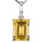 0.87 CTW CITRINE 10K SOLID WHITE GOLD OCTWAGON SHAPE PENDANT WITH ANCENT DIAMONDS