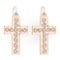 Gold Cross Wire Hook Earrings 18K Rose Gold Made In Italy