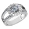 Certified 1.58 Ctw Diamond Wedding/Engagement Style 14K White Gold Halo Ring (SI2/I1)