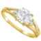 0.47 CARAT WHITE TOPAZ & 0.02 CTW DIAMOND 10KT SOLID YELLOW GOLD RING