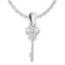 Gold Key Necklace 18K White Gold Made In Italy