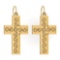 Gold Cross Wire Hook Earrings 18K Yellow Gold Made In Italy