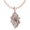 Certified 0.90 Ctw Diamond VS/SI1 Necklace 14K Rose Gold