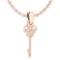 Gold Key Necklace 18K Rose Gold Made In Italy