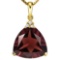 1.02 CTW GARNET 10K SOLID YELLOW GOLD TRILLION SHAPE PENDANT WITH ANCENT DIAMONDS