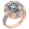 Certified 3.11 Ctw Diamond VS/I1 Halo Ring For 14K Rose Gold