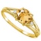 0.43 CARAT CITRINE & 0.02 CTW DIAMOND 10KT SOLID YELLOW GOLD RING