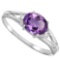 0.44 CARAT AMETHYST & 0.02 CTW DIAMOND 10KT SOLID WHITE GOLD RING