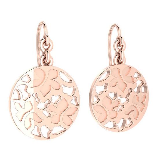 Gold Wire Hook Earrings 18K Rose Gold Made In Italy