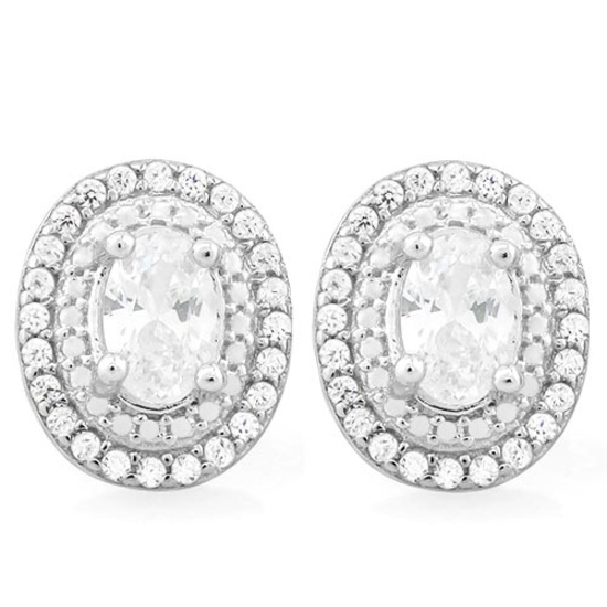 PRICELESS 2 3/5 CTW (62 PCS) FLAWLESS CREATED DIAMOND .925 STERLING SILVER EARRINGS